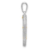 De-Ani Sterling Silver Rhodium-Plated 3D Seahorse with 14k Accent Pendant