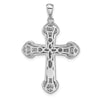 Sterling Silver Rhodium-plated CZ Cross Pendant