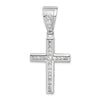 Sterling Silver Rhodium-plated CZ Cross Pendant