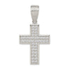 Sterling Silver Rhodium-plated CZ Cross Pendant