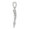 Sterling Silver Rhodium-plated Blue Inlay Created Opal Dolphin Pendant