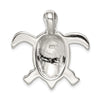 Sterling Silver Rhodium-plated Blue Inlay Created Opal Turtle Pendant