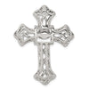 Sterling Silver Platinum-plated Plshed Gold-plated Vibrant CZ Cross Pendant