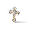 Sterling Silver Platinum-plated Plshed Gold-plated Vibrant CZ Cross Pendant
