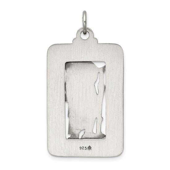 Sterling Silver Antiqued and Brushed St. Christopher Medal