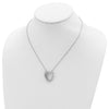 Sterling Silver Rhodium-plated CZ Heart Ash Holder 18in Necklace