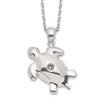 Sterling Silver Rhodium-plated Polished Turtle Ash Holder 18 inch Necklace