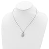 Sterling Silver Rhodium-plated Polished Turtle Ash Holder 18 inch Necklace