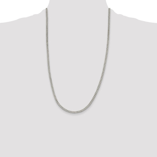 Sterling Silver Rhodium-plated 3.5mm Curb Chain