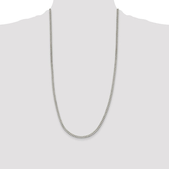Sterling Silver Rhodium-plated 3.5mm Curb Chain