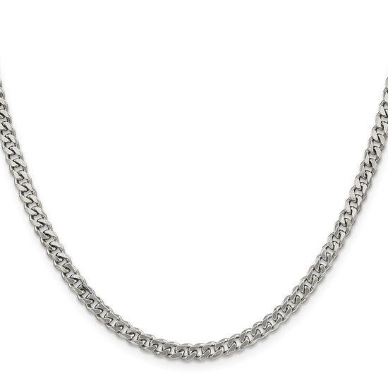 Sterling Silver Rhodium-plated 4.5mm Curb Chain