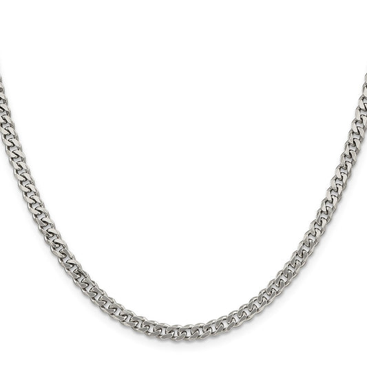 Sterling Silver Rhodium-plated 4.5mm Curb Chain
