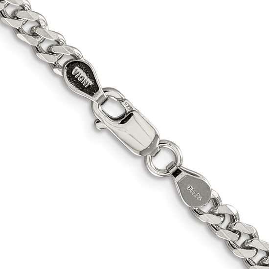 Sterling Silver Rhodium-plated 4.5mm Curb Chain