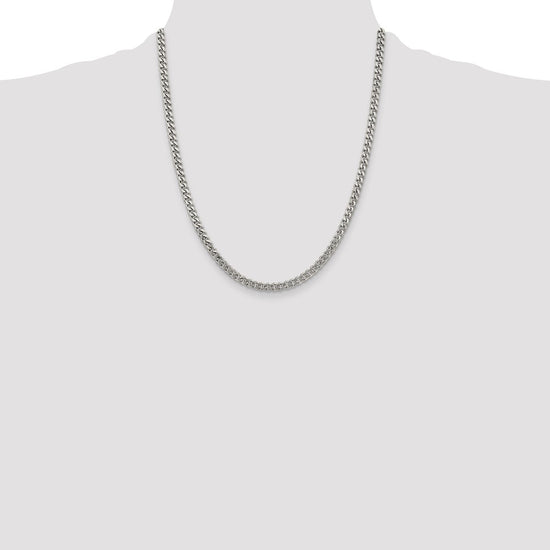 Sterling Silver Rhodium-plated 4.5mm Curb Chain