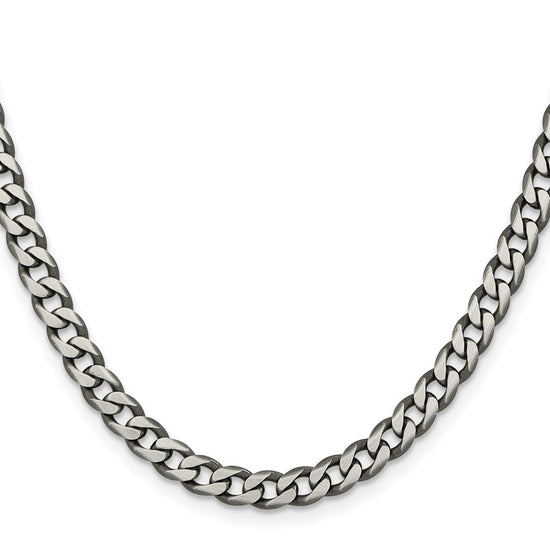 Sterling Silver Curb Chain — 6 mm