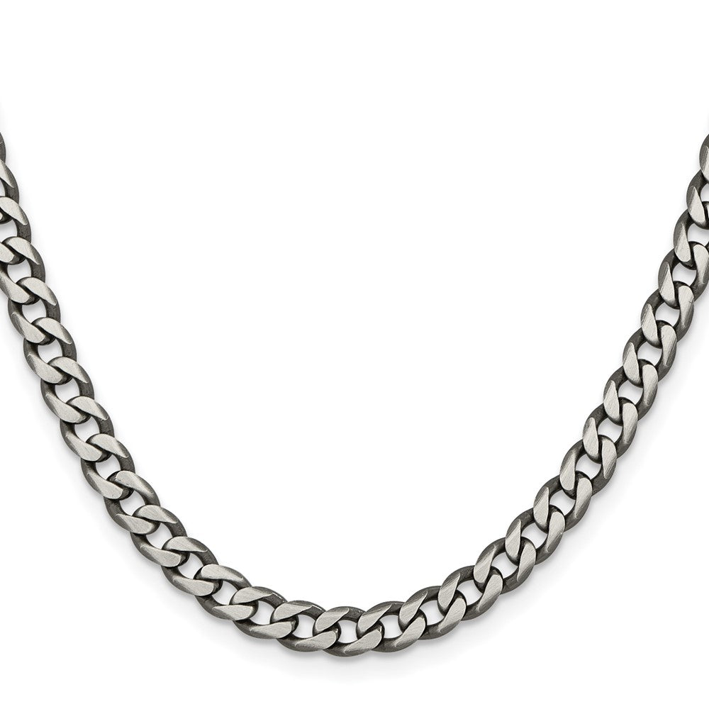 Sterling Silver Curb Chain — 6 mm