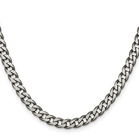 Sterling Silver Curb Chain — 6 mm