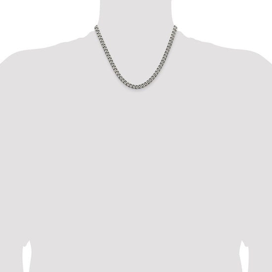 Sterling Silver Curb Chain — 6 mm