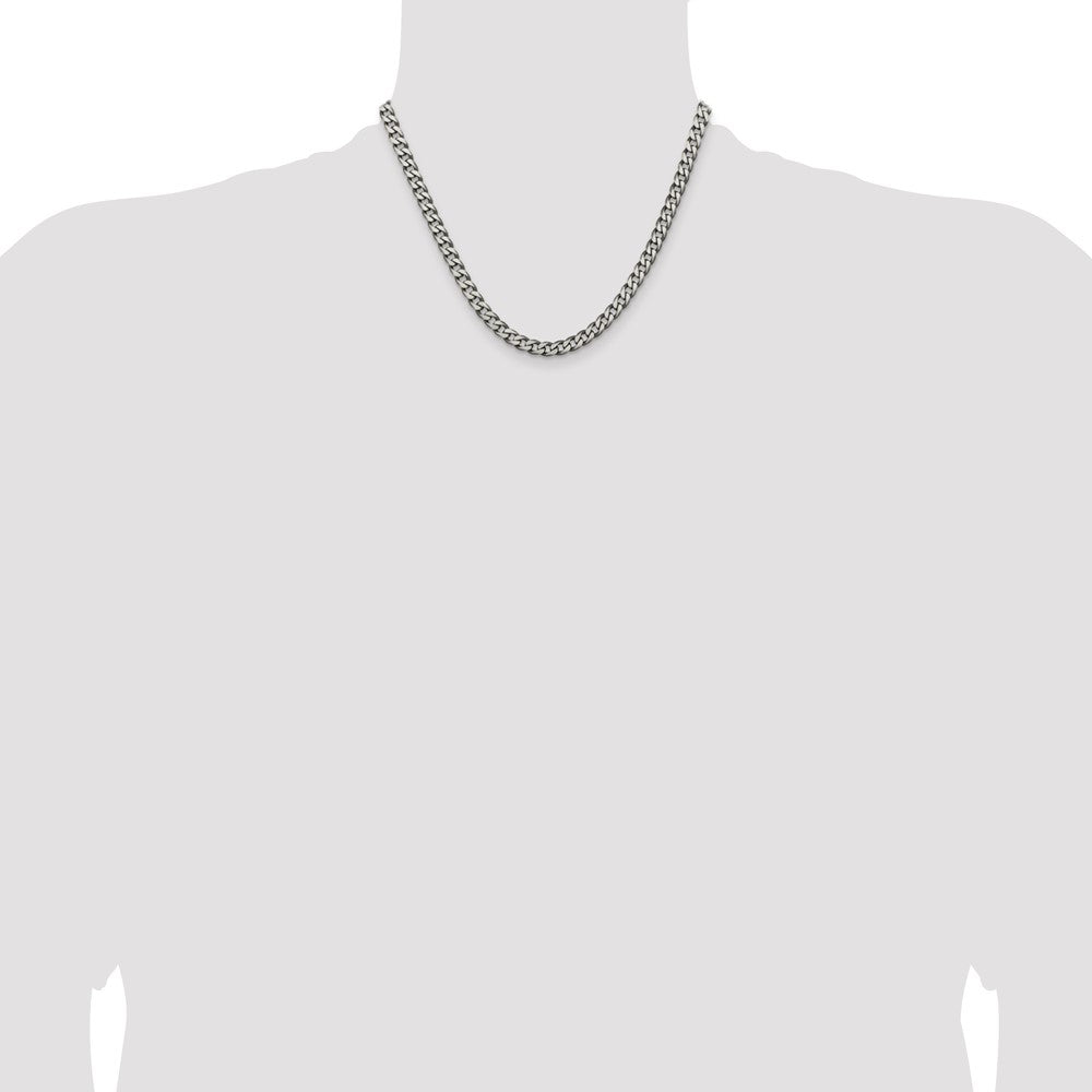 Sterling Silver Curb Chain — 6 mm