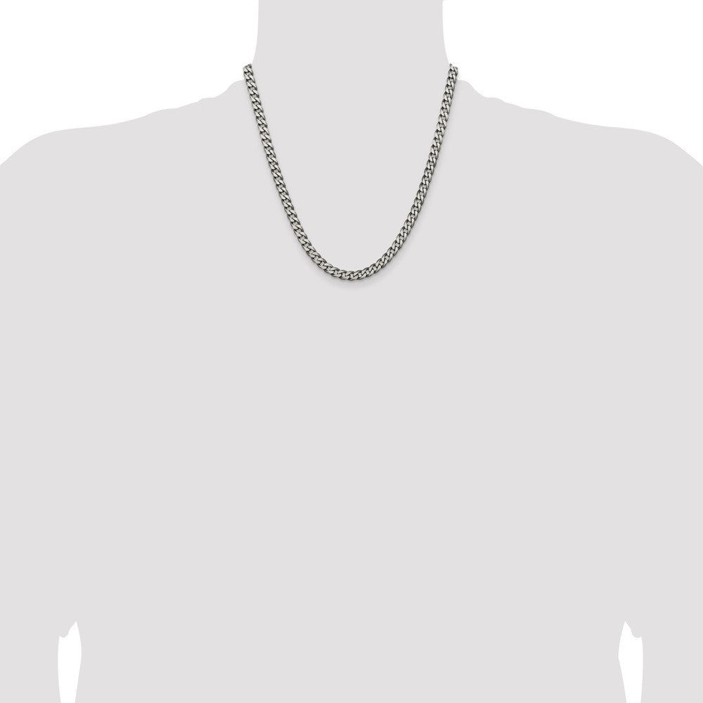 Sterling Silver Curb Chain — 6 mm