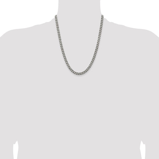 Sterling Silver Curb Chain — 6 mm