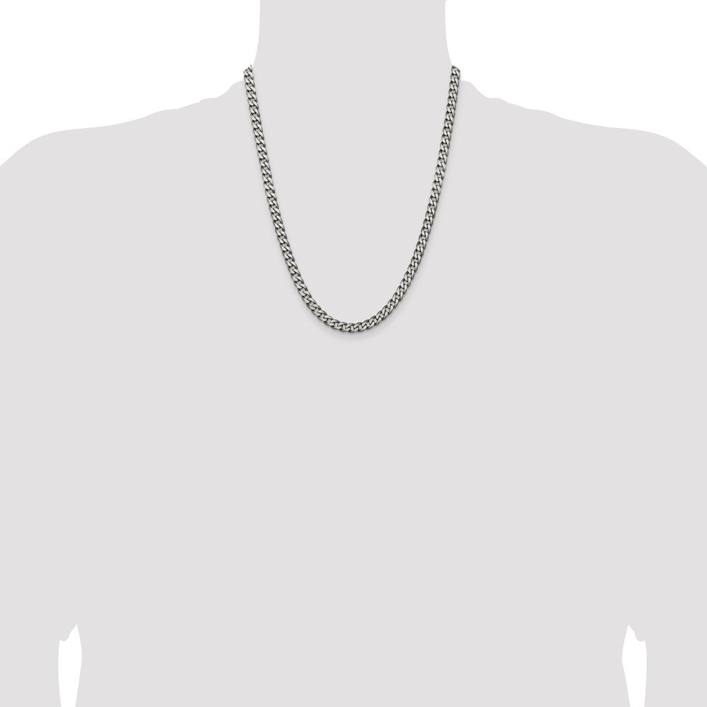 Sterling Silver Curb Chain — 6 mm