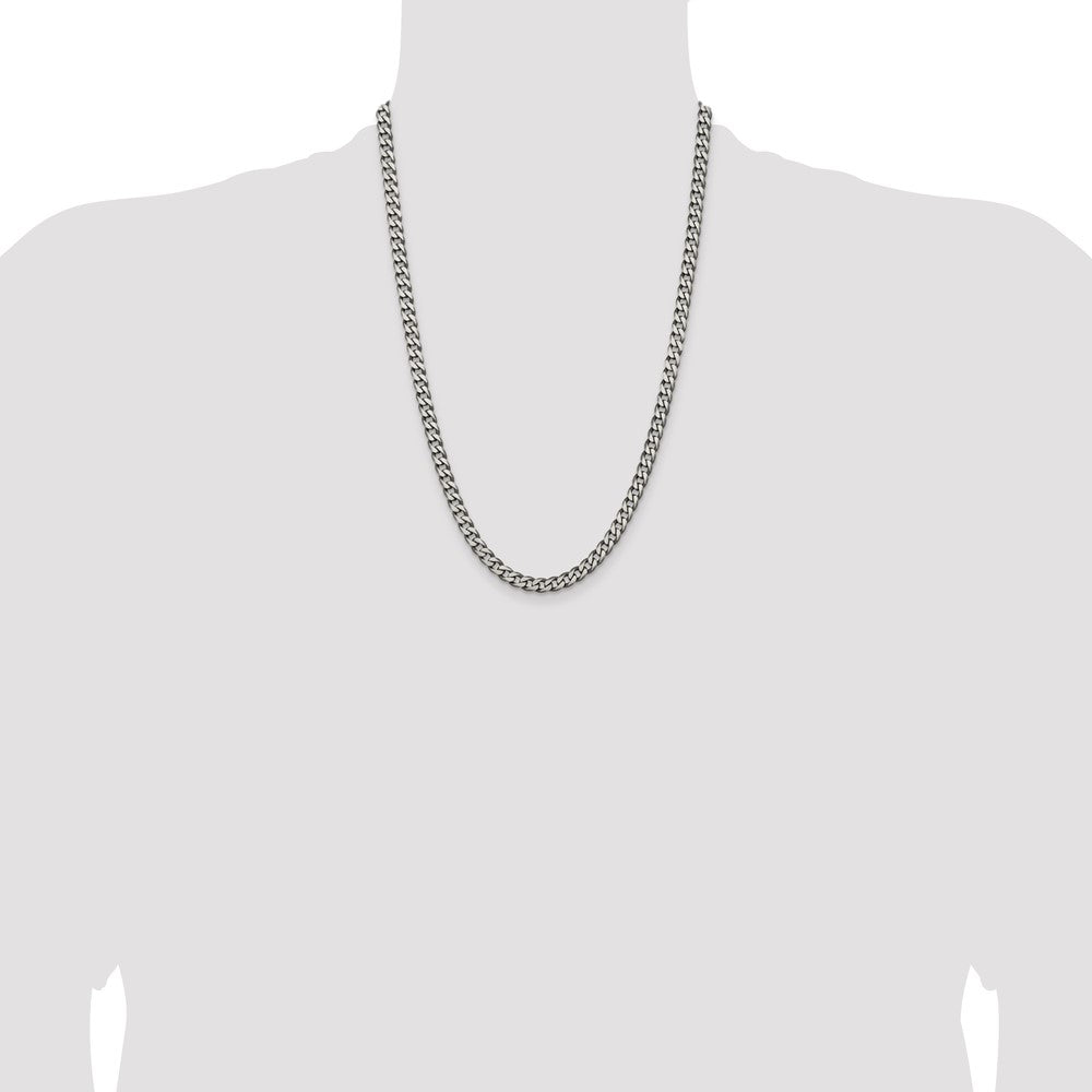 Sterling Silver Curb Chain — 6 mm