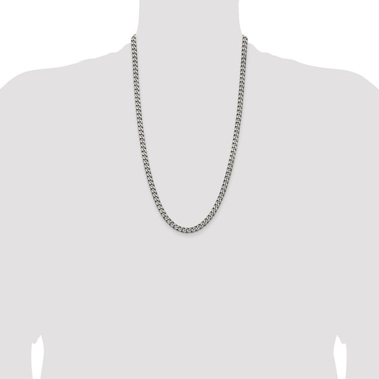 Sterling Silver Curb Chain — 6 mm