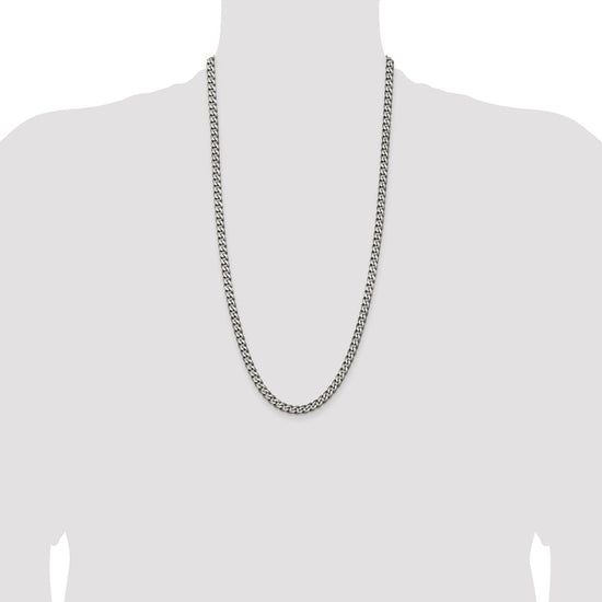 Sterling Silver Curb Chain — 6 mm