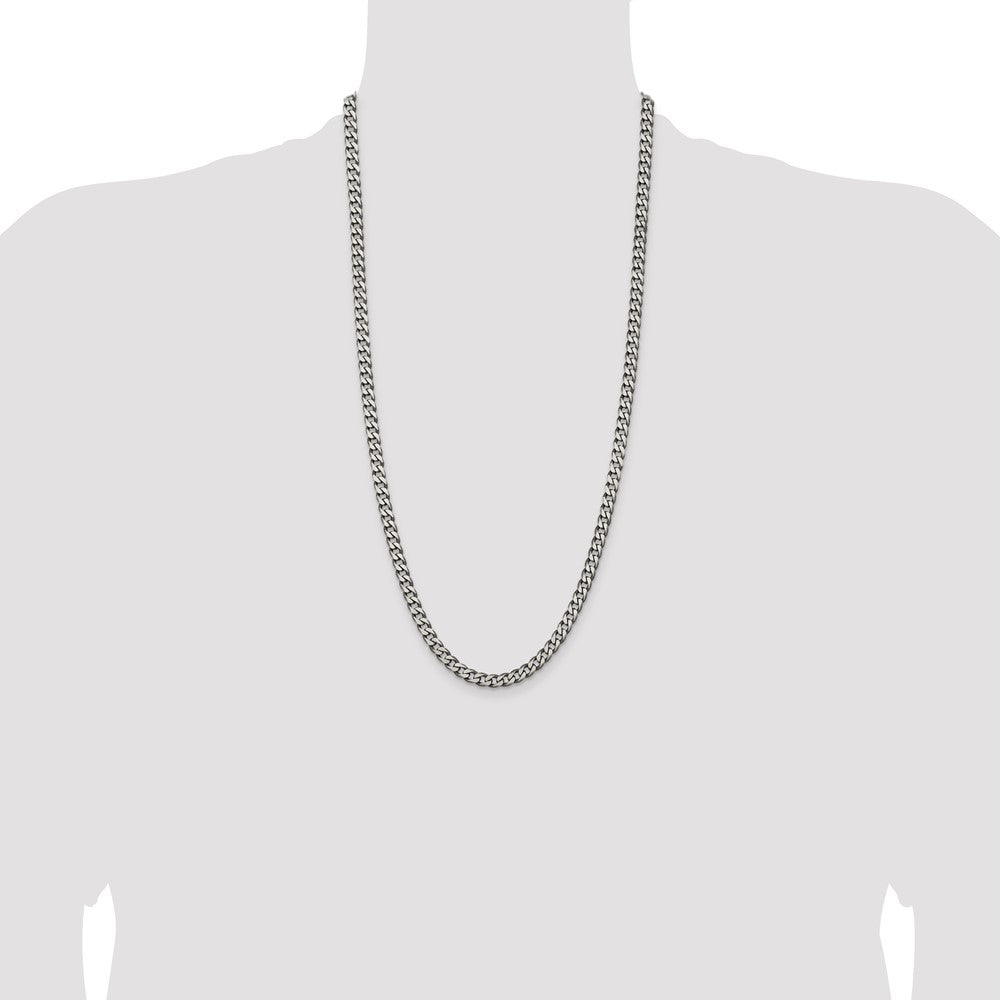 Sterling Silver Curb Chain — 6 mm
