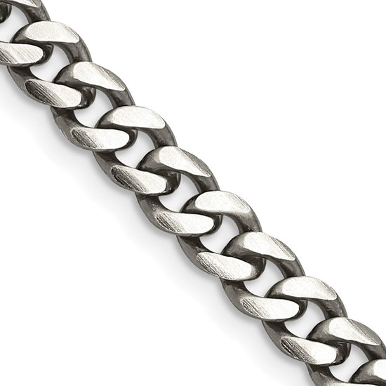 Sterling Silver Curb Chain — 6 mm