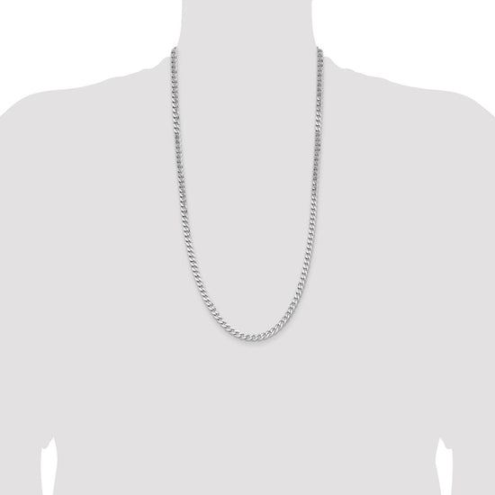 Sterling Silver Rhodium-plated 5.7mm Curb Chain
