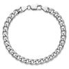 Sterling Silver Rhodium-plated 7.5mm Curb Chain