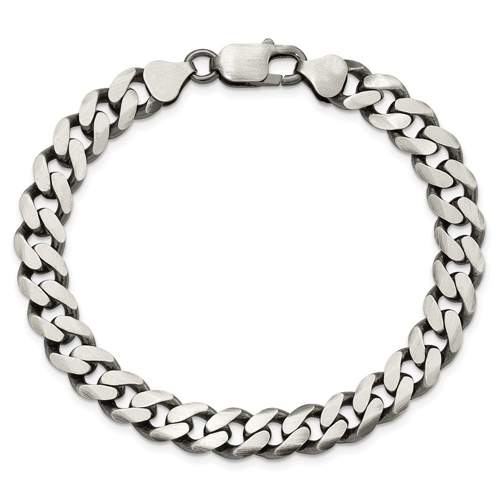 Sterling Silver Antiqued 9.3mm Curb Chain