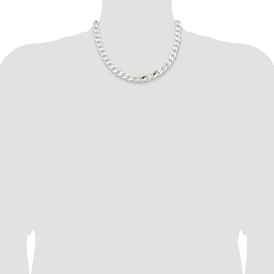 Sterling Silver Curb Chain — 11 mm