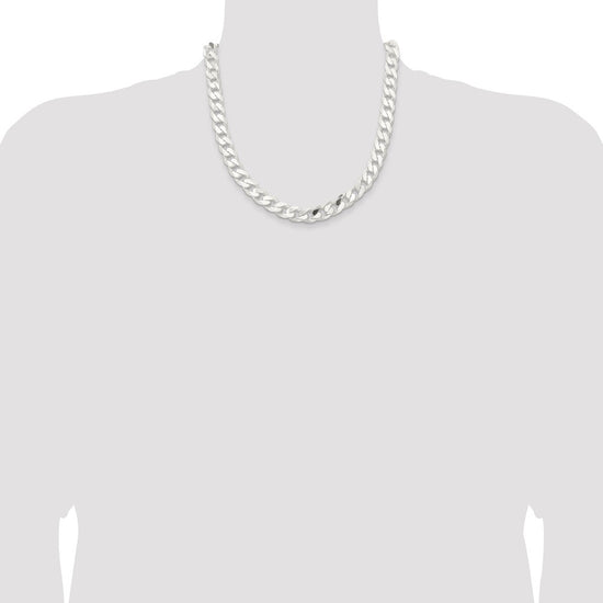 Sterling Silver Curb Chain — 11 mm