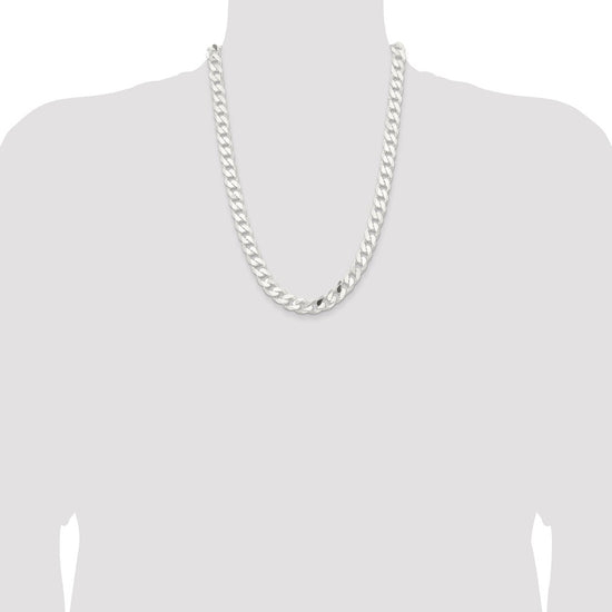 Sterling Silver Curb Chain — 11 mm