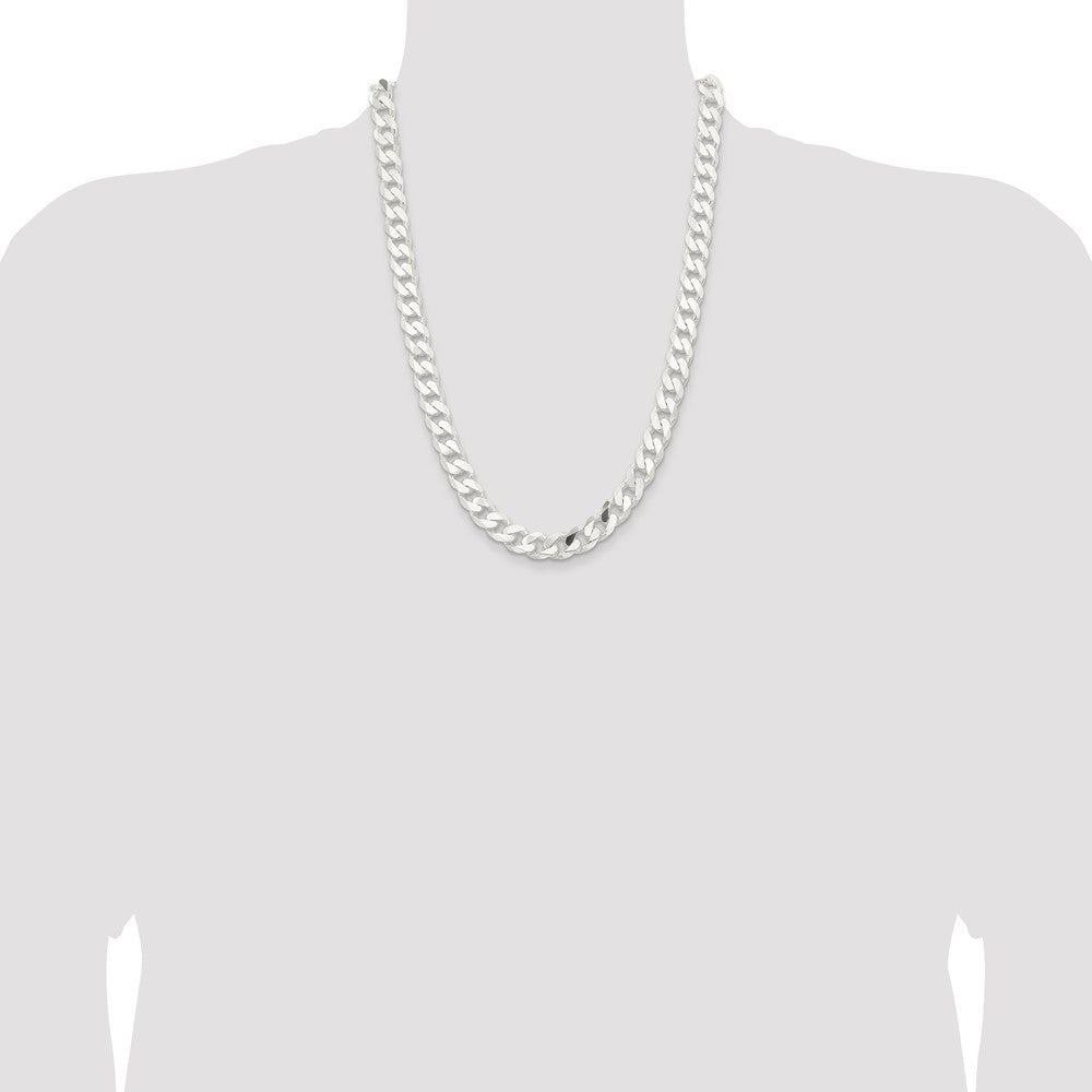 Sterling Silver Curb Chain — 11 mm