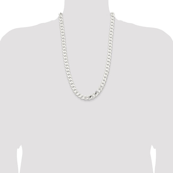 Sterling Silver Curb Chain — 11 mm