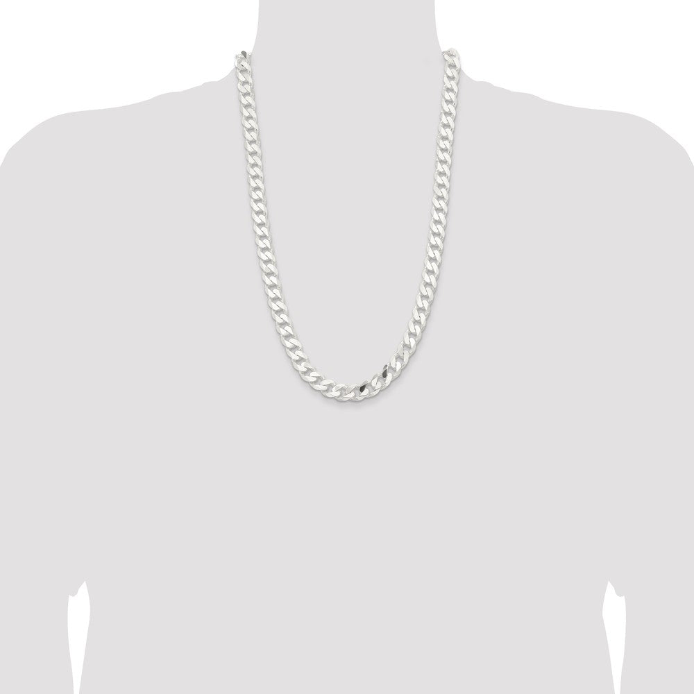 Sterling Silver Curb Chain — 11 mm