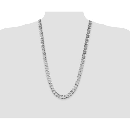 Sterling Silver Rhodium-plated 11mm Curb Chain