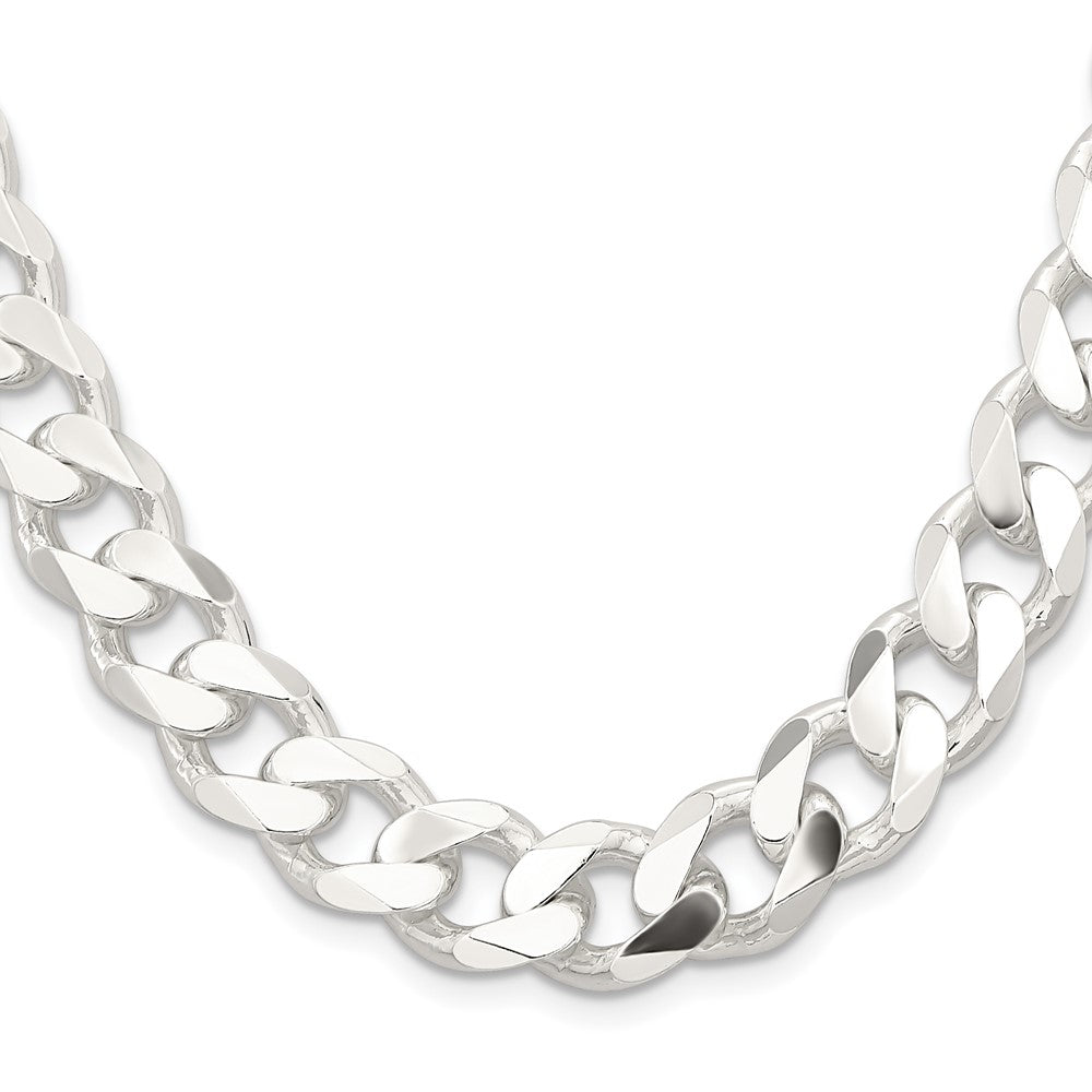 Sterling Silver Curb Chain — 13 mm