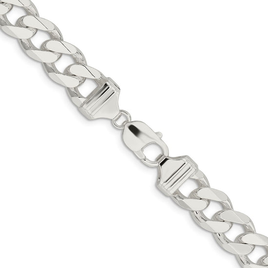 Sterling Silver Curb Chain — 13 mm