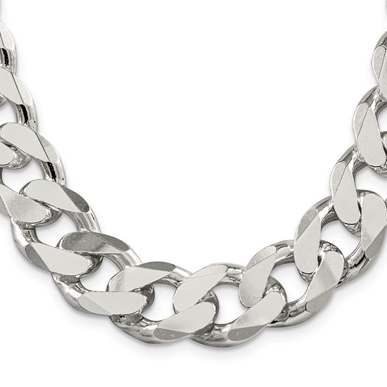 Sterling Silver Curb Chain — 16.25 mm