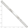 Sterling Silver Polished Engravable Curb Link 41x6mm Plate 8 inch ID Bracelet