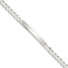 Sterling Silver Polished Engravable Curb Link 41x6mm Plate 8 inch ID Bracelet