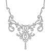 Cheryl M Sterling Silver Rhodium-plated Brilliant-cut CZ Bezel Fancy Scroll 17 Inch Necklace with 2 Inch Extender