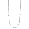 Cheryl M Sterling Silver Rhodium-plated Brilliant-cut CZ 26 Station 36.5 Inch Necklace