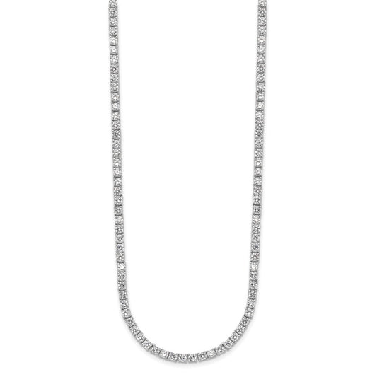 Cheryl M Sterling Silver Rhodium-plated Brilliant-cut CZ 18 Inch Necklace
