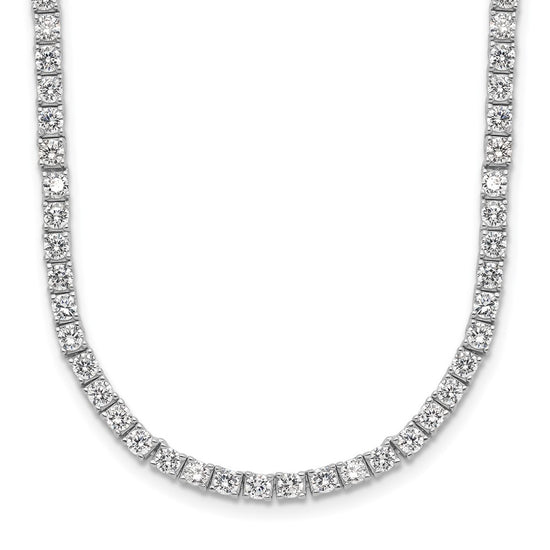 Cheryl M Sterling Silver Rhodium-plated Brilliant-cut CZ 18 Inch Necklace